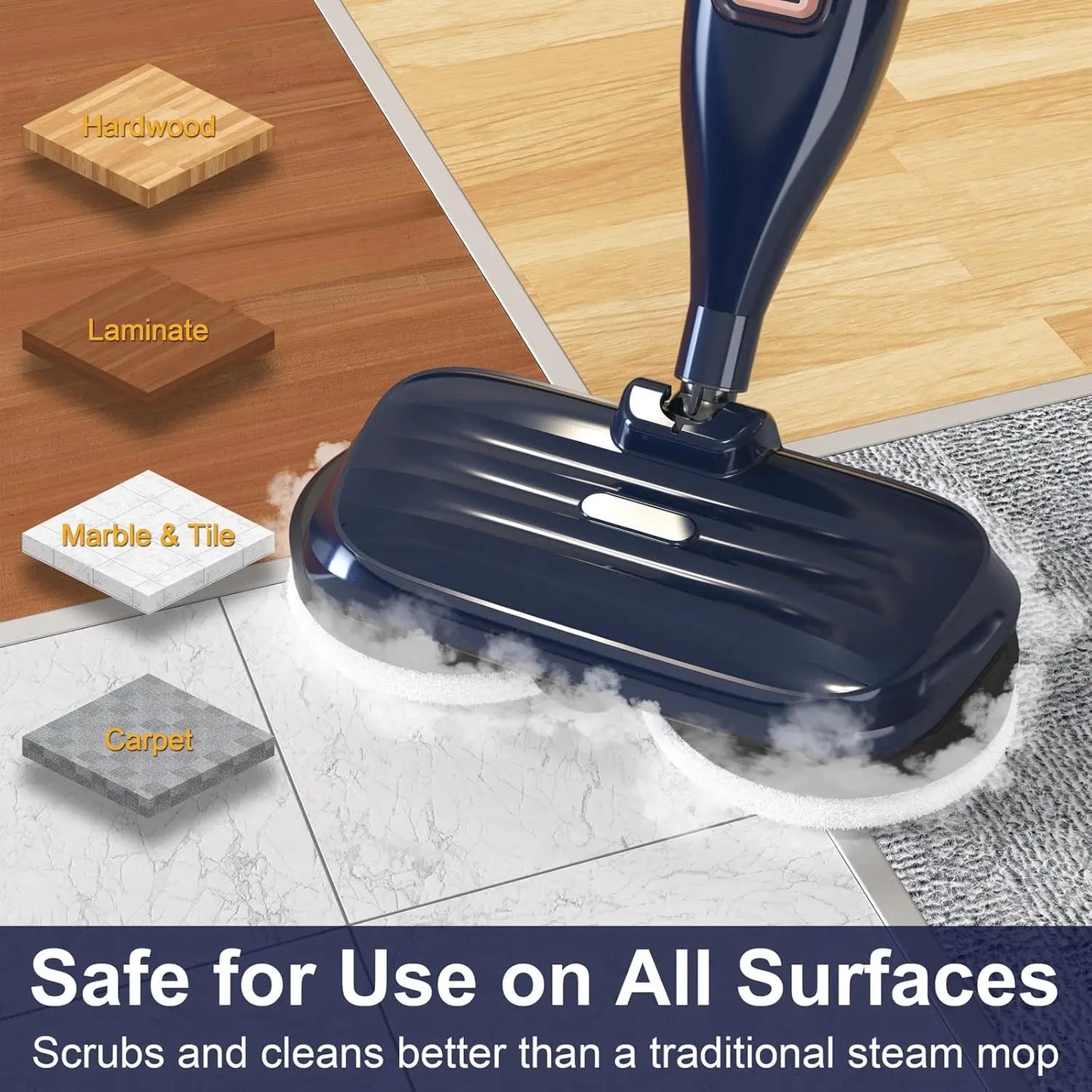 Steam Mop Cleaner with Rotating Mop