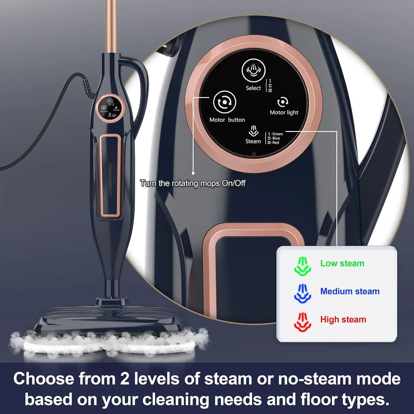 Steam Mop Cleaner with Rotating Mop